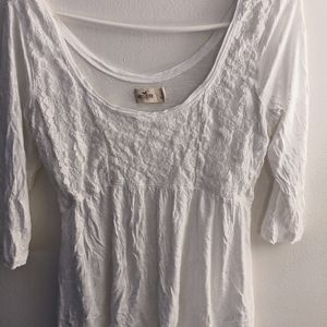 Hollister white 🤍 blouse size  -L-